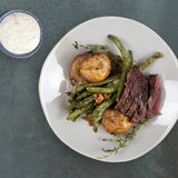 Steak w/ Horseradish & Garlic Smashed Potatoes