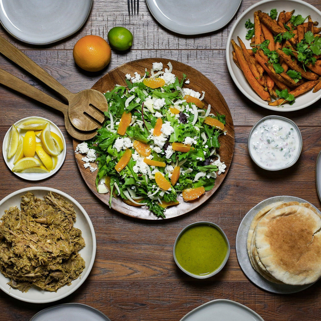 Za'atar Braised Pork, Cumin Roasted Carrots, Mixed Green Salad + GF Lemon Shortbread Cookies