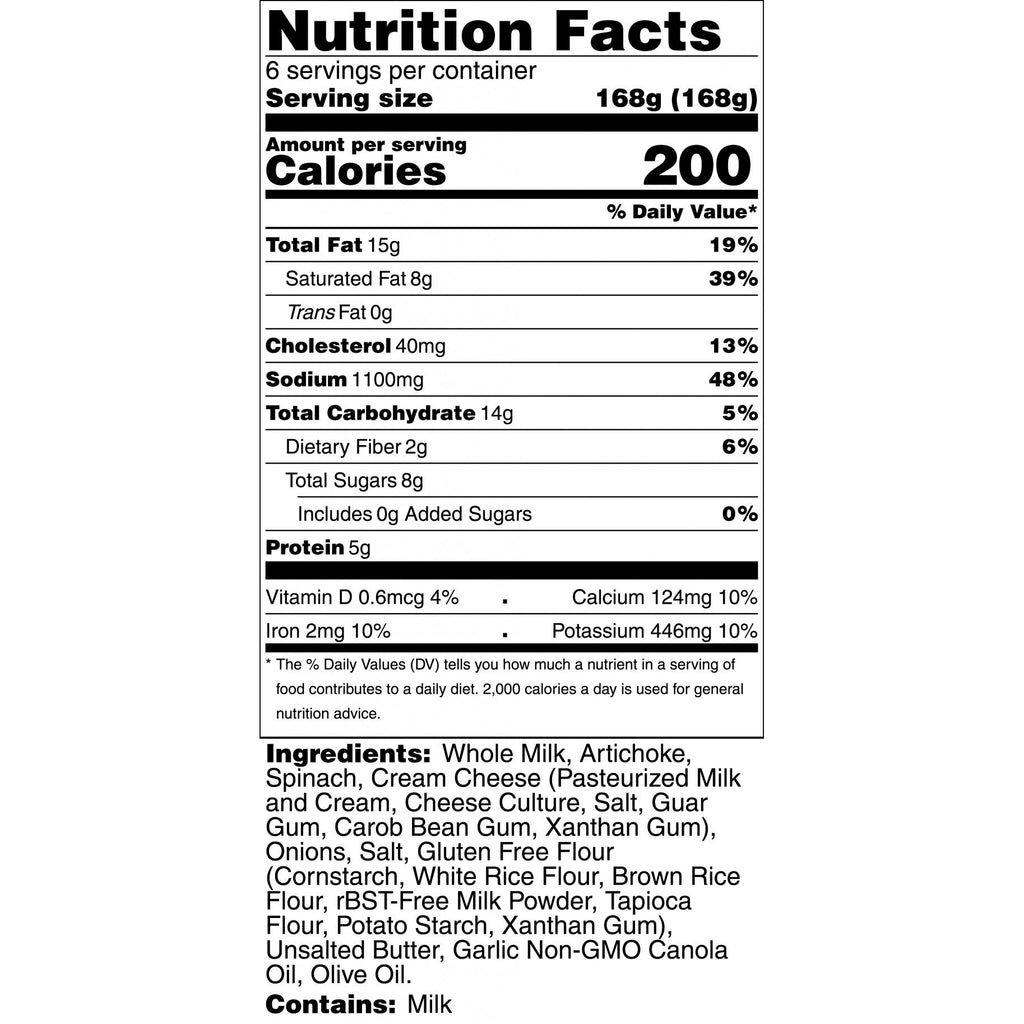 Spinach Artichoke Dip (Serves 6)