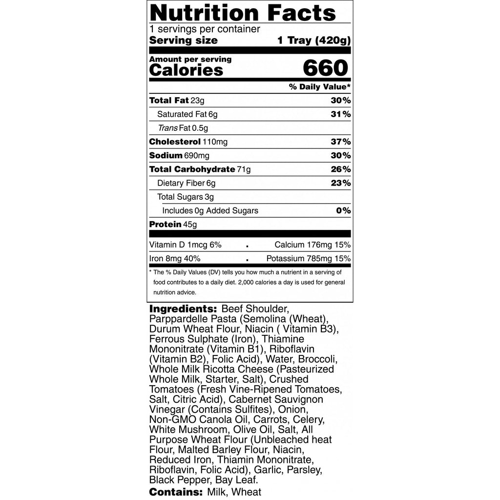 Braised Beef and Pappardelle Pasta